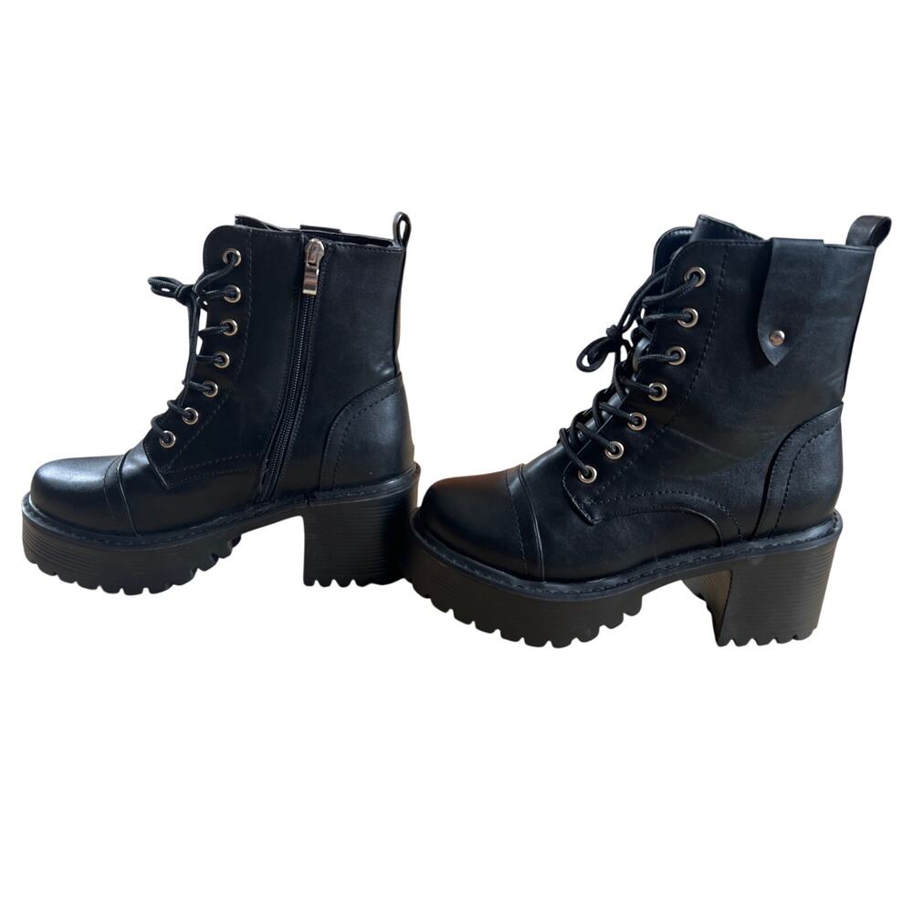 Krush Black Platform Boots Women's Size 5 Chunky Lug Sole Goth Punk Bratz Style - Picture 3 of 10
